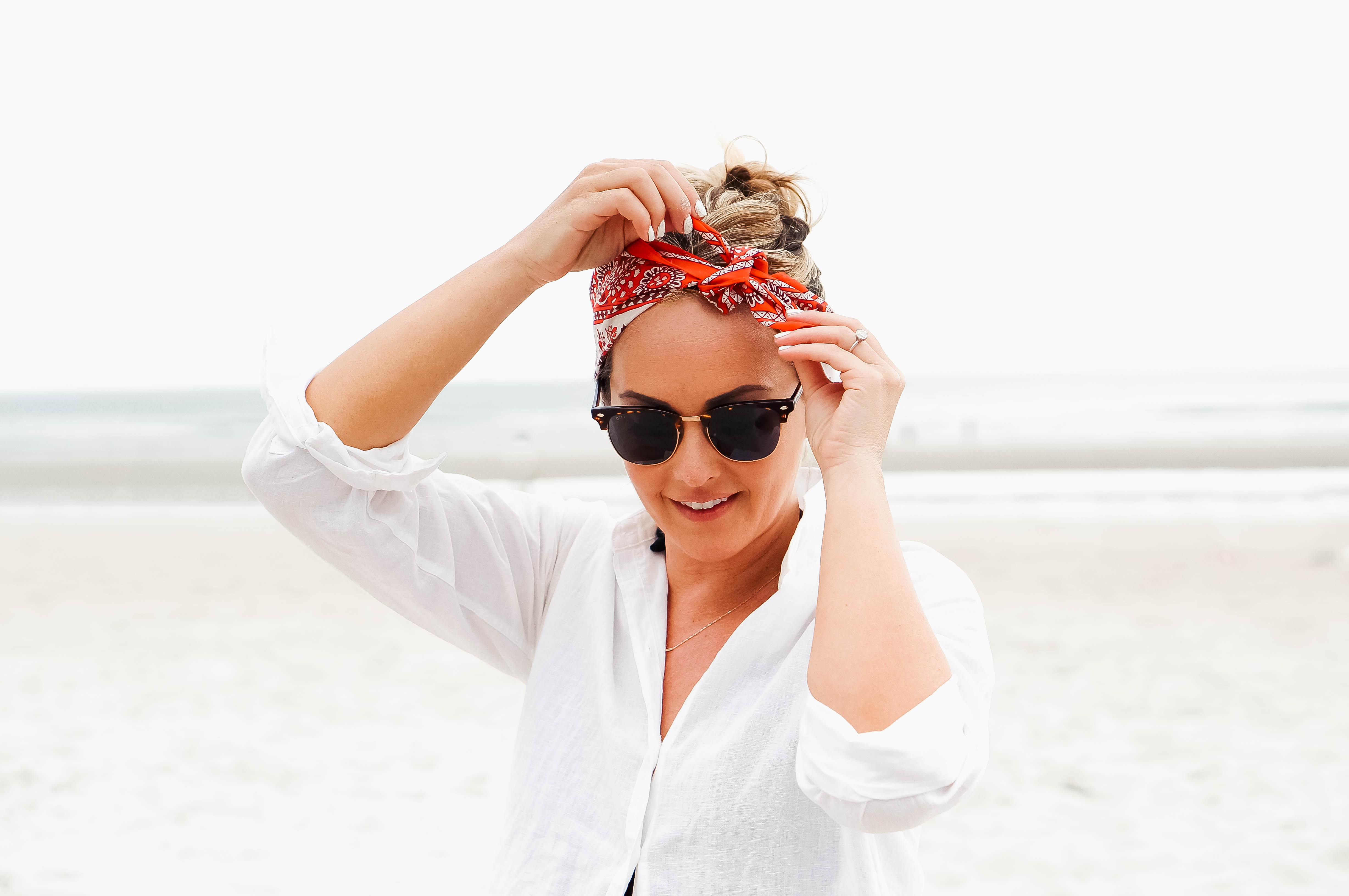 5 Ways To Wear A Bandana Scarf Hair Styles 27 Red White Denim