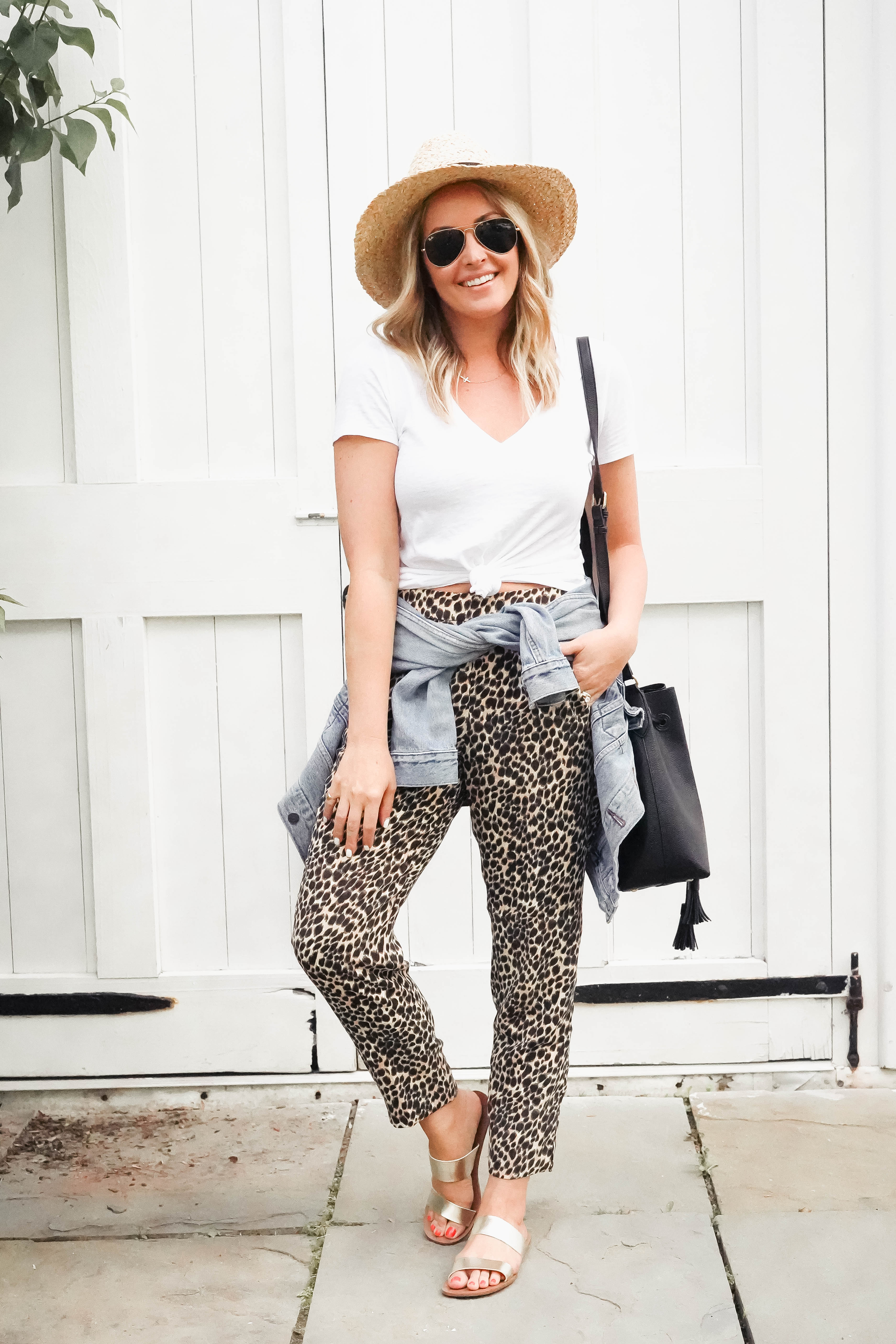 How To Wear Leopard Pants J Crew Factory Red White Denim