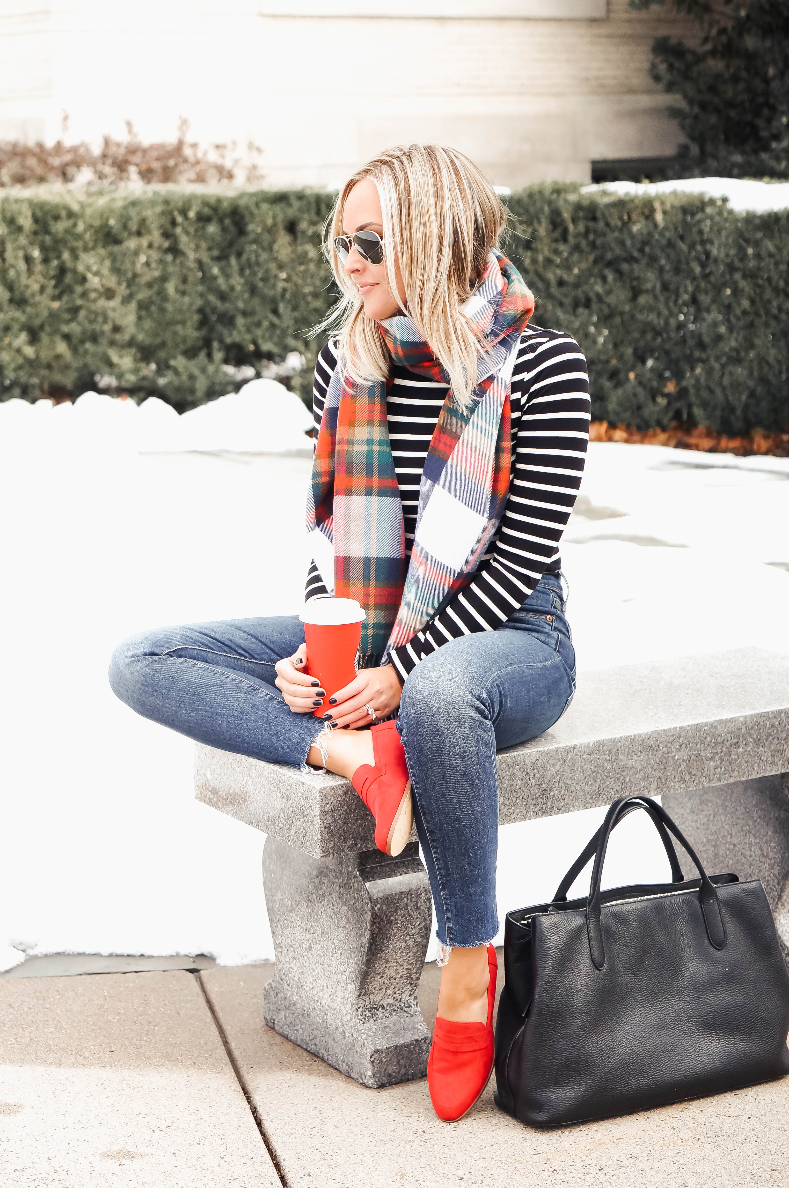 Plaid and Stripes Pattern Mixing 