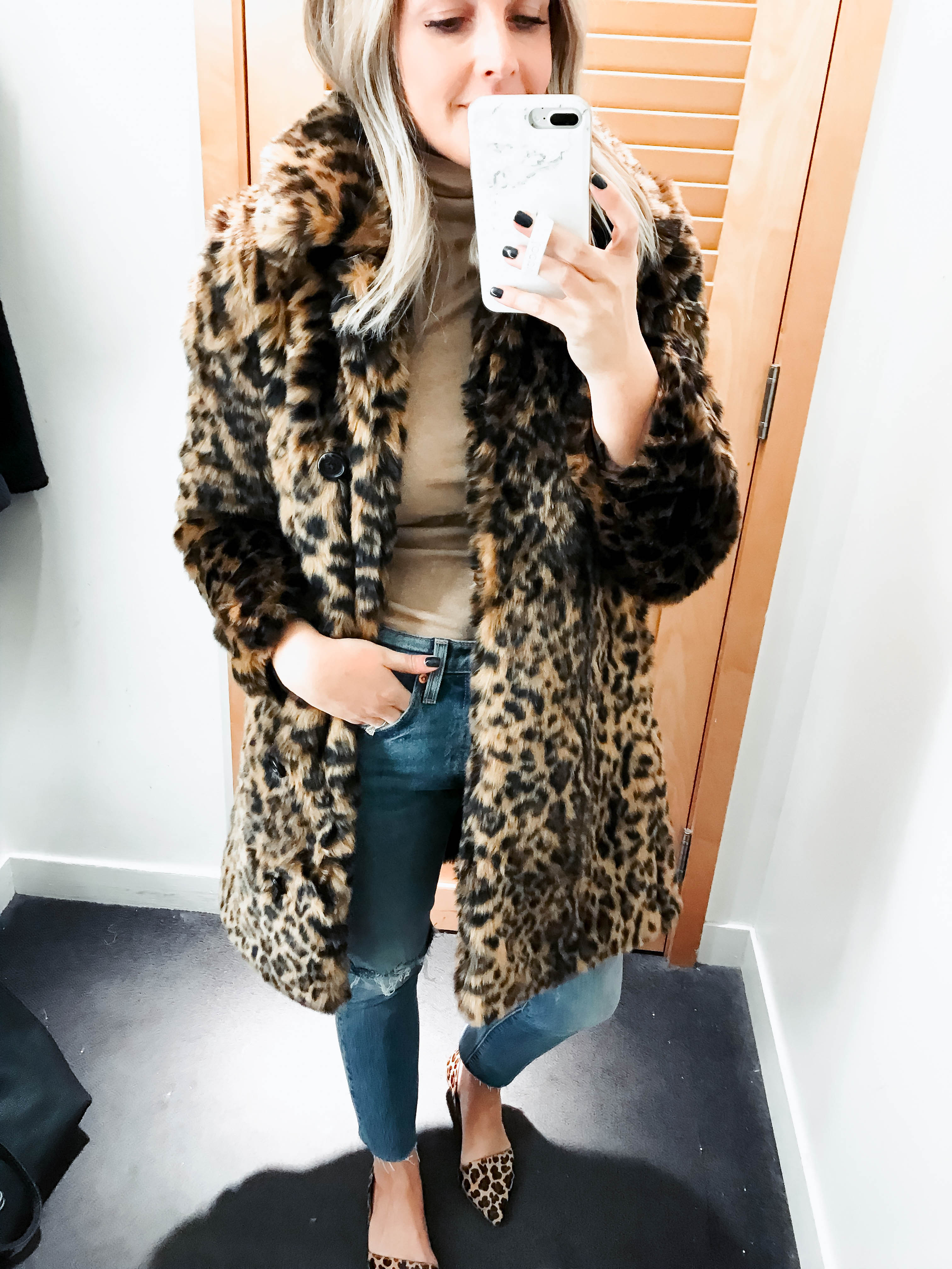 J Crew Try On Fall 2018 Holiday Faux Fur Leopard Coat