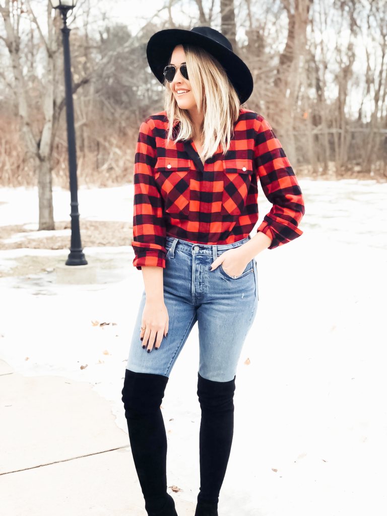 3 Ways To Wear Buffalo Plaid Outfit Ideas-14 - Red White & Denim