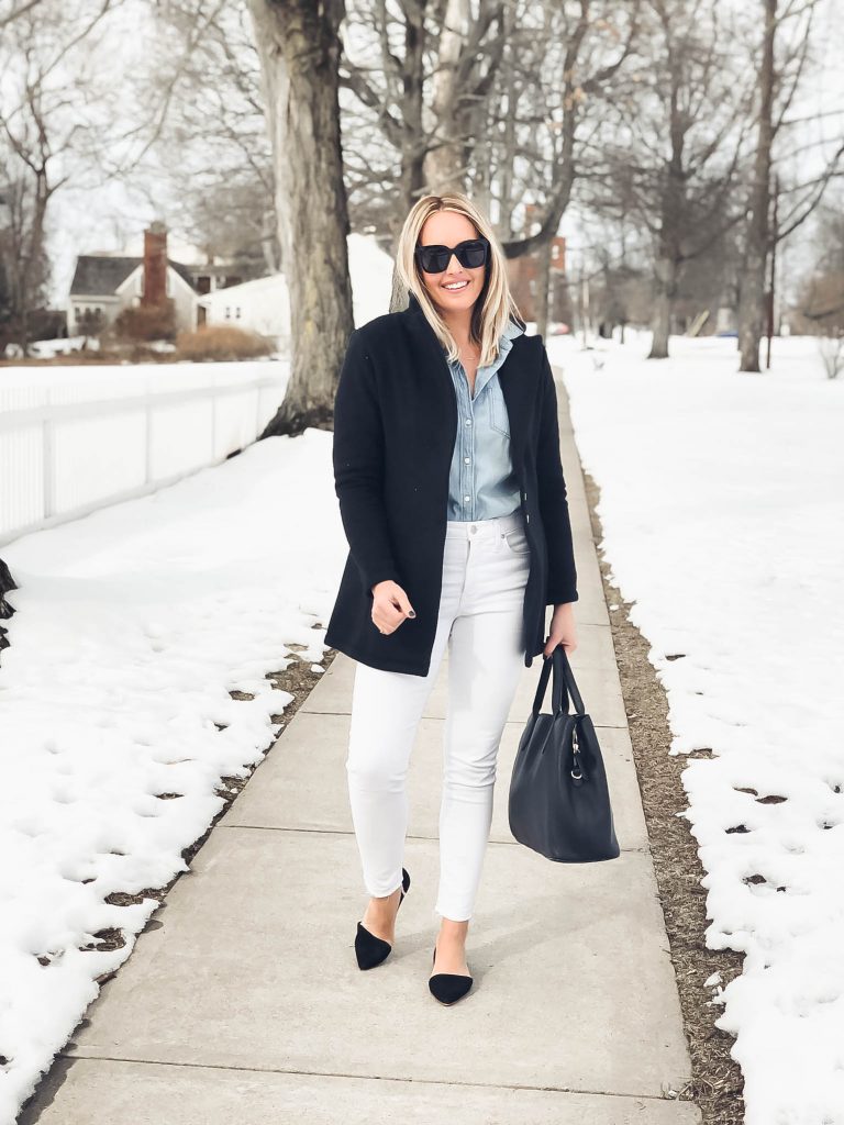 How To Wear White Jeans In Winter - Red White & Denim