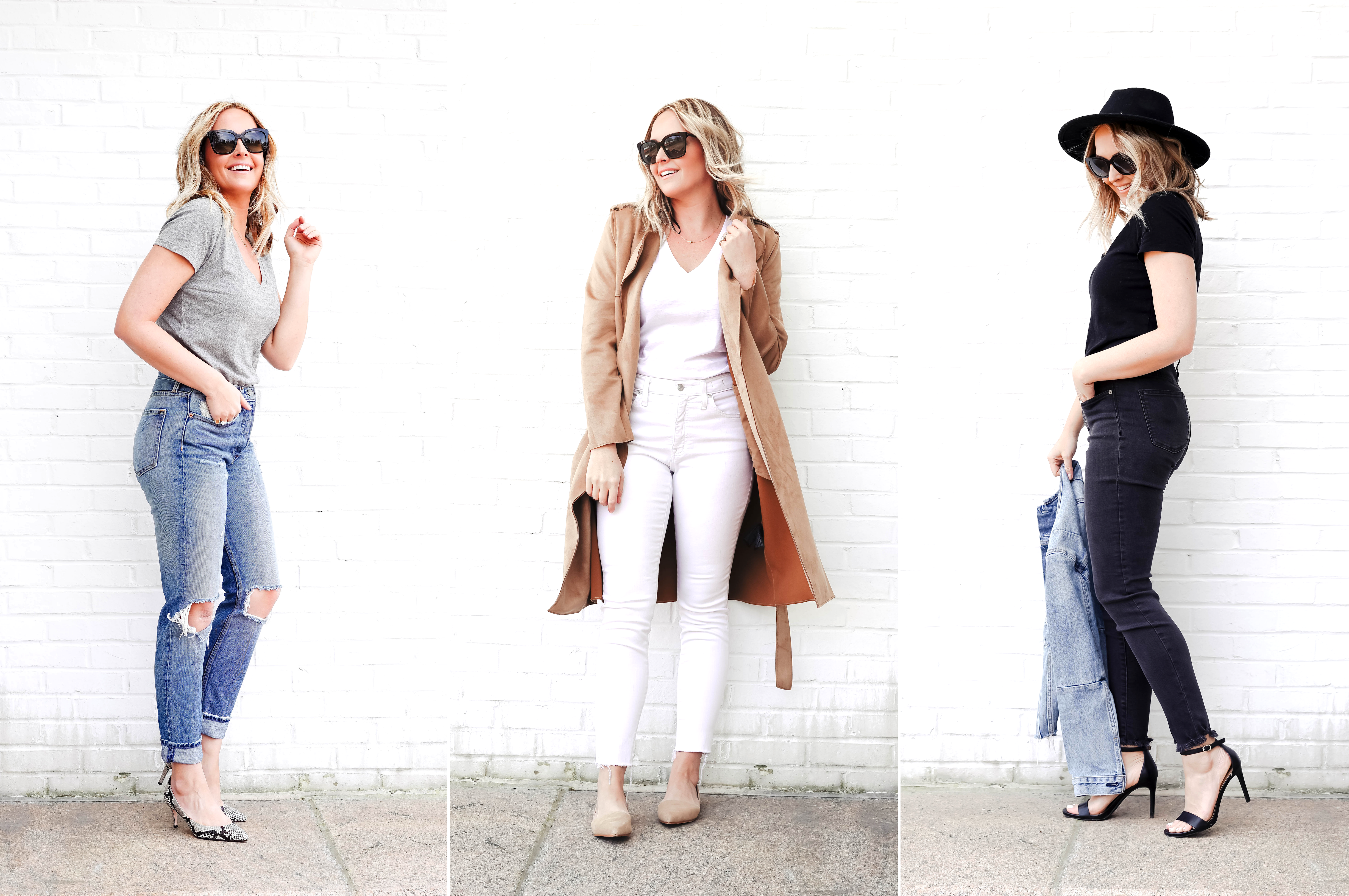 3 Ways To Dress Up Jeans and a T-Shirt