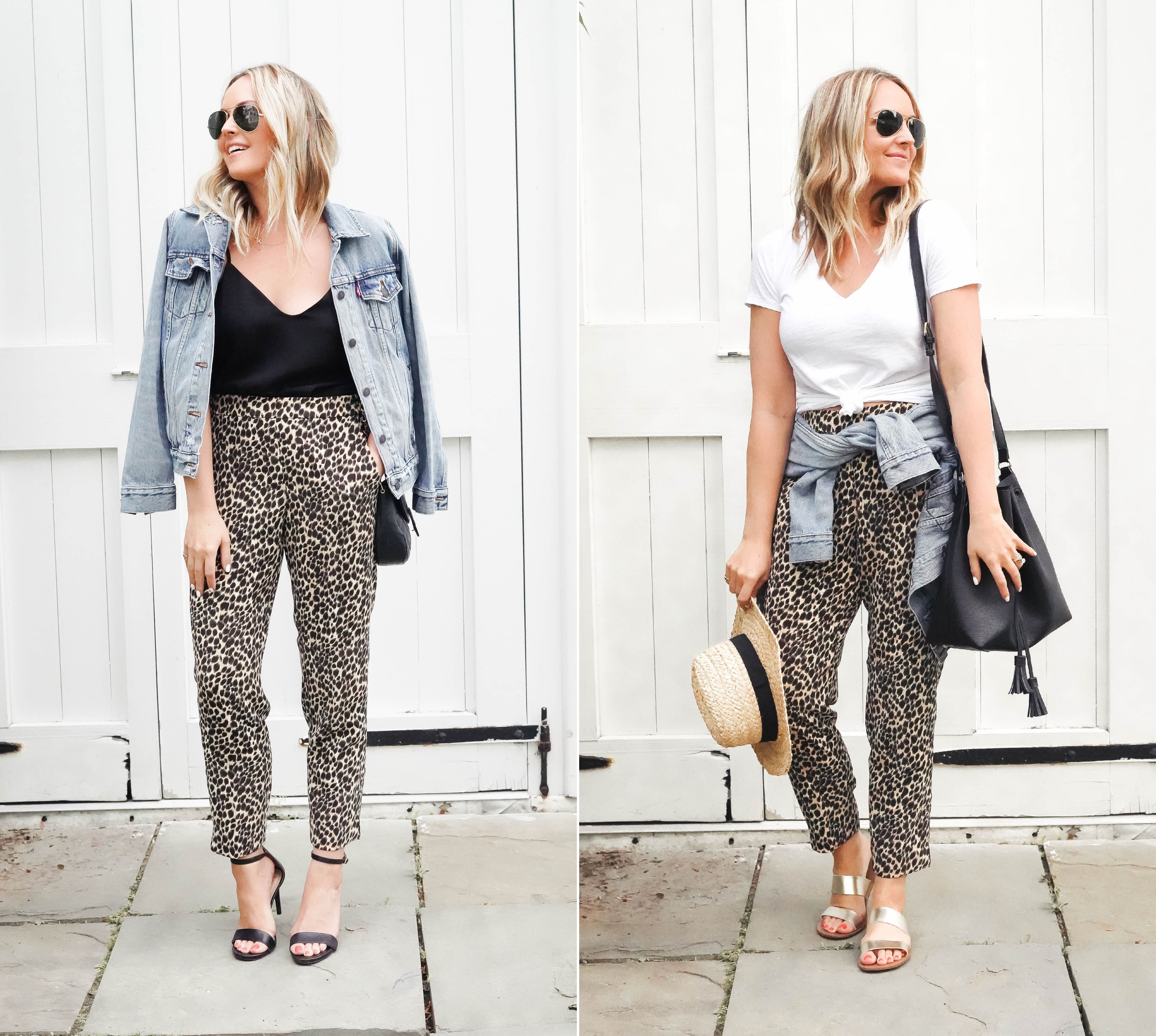 2 Ways To Wear Leopard Pants Red White Denim
