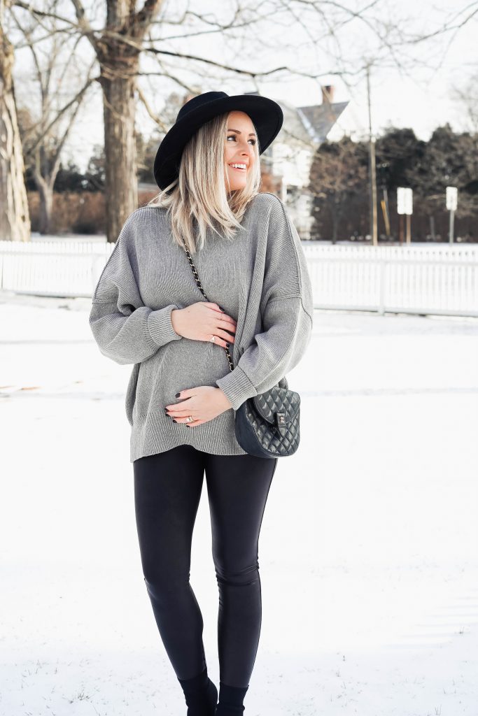 Gray Free People Easy Street Sweater Outfit Idea