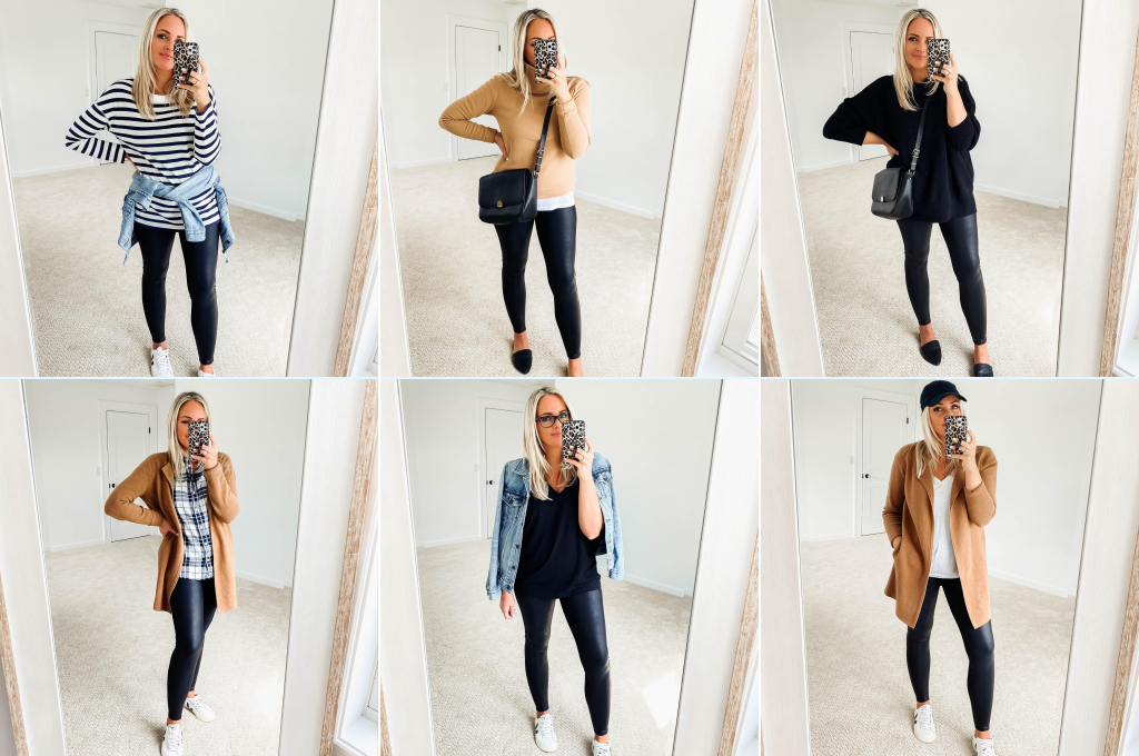 Looking for leather leggings outfit ideas? Wear a chic faux