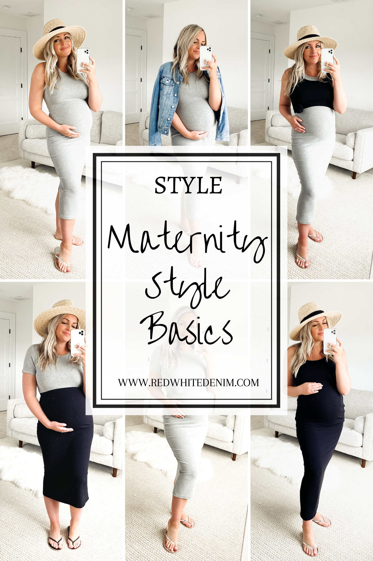 Maternity Style Basics - Red White & Denim