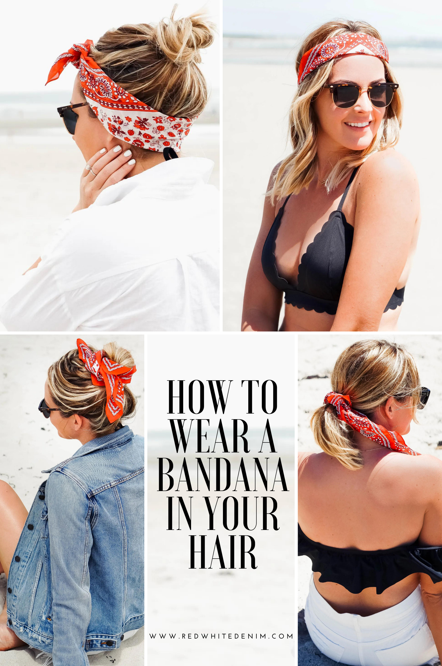 bandana bun | Bandana hairstyles, Cute messy buns, Hair makeup