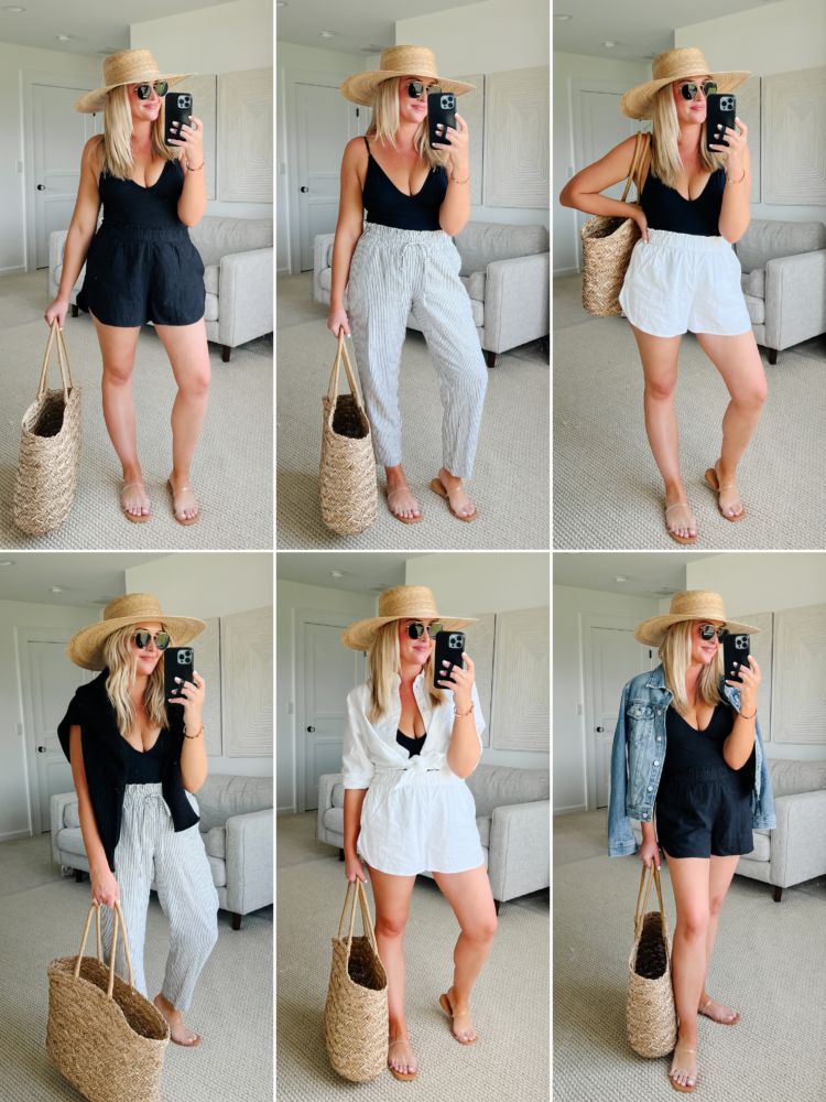 HOW TO STYLE A CLASSIC BLACK ONE PIECE SWIMSUIT - Red White & Denim