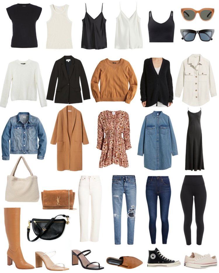 FALL 2022 CAPSULE OUTFITS - Red White & Denim