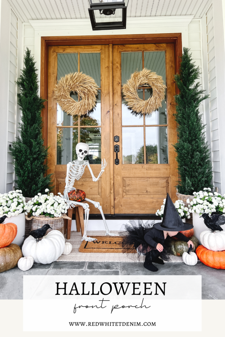 HALLOWEEN FRONT PORCH DECOR - Red White & Denim