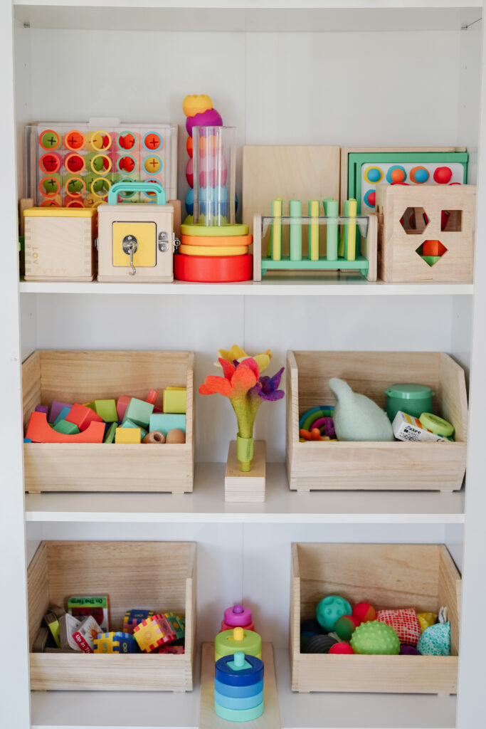 Playroom Shelf Organization 