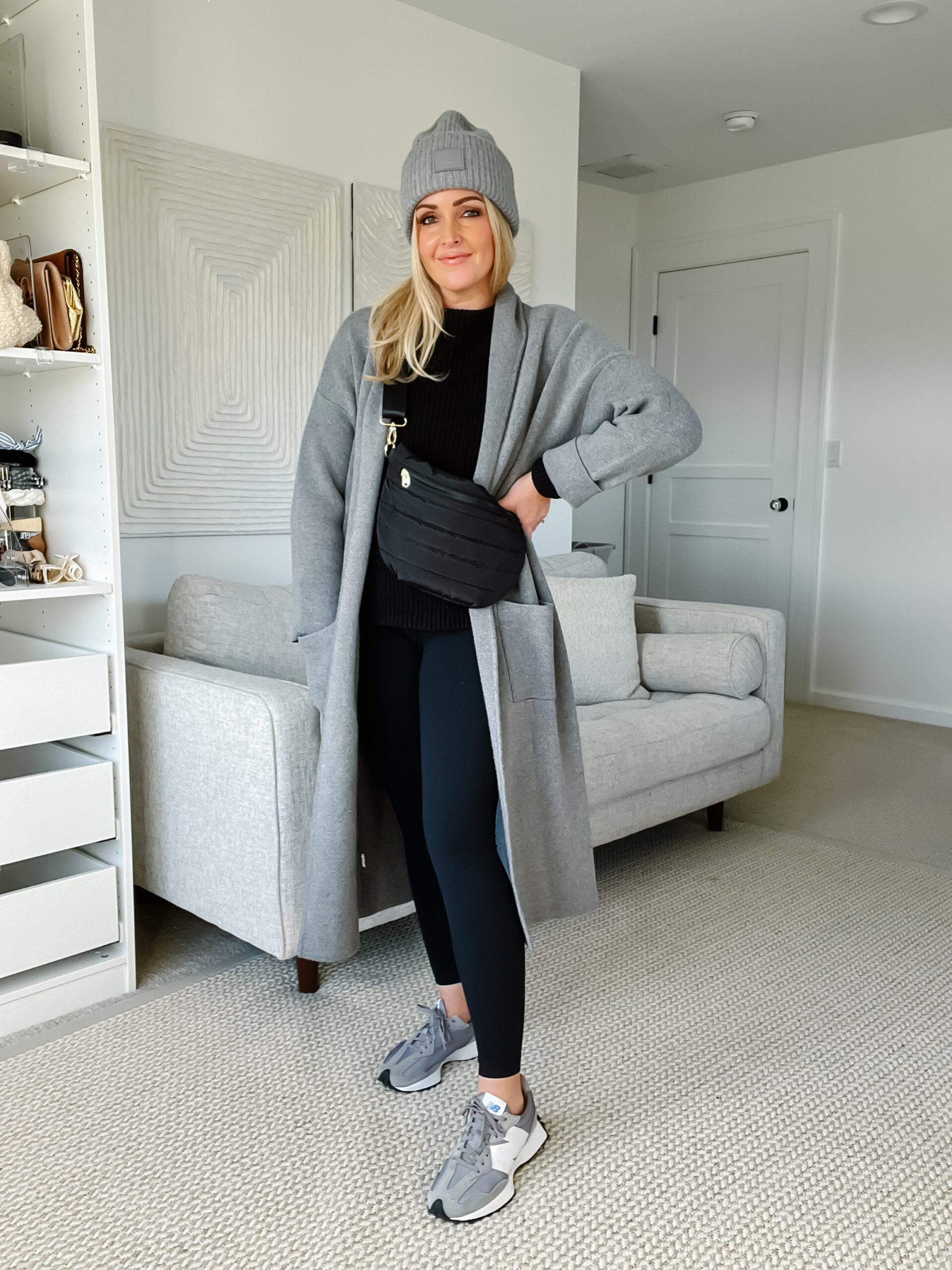 Grey Leggings Outfit Winter Boots